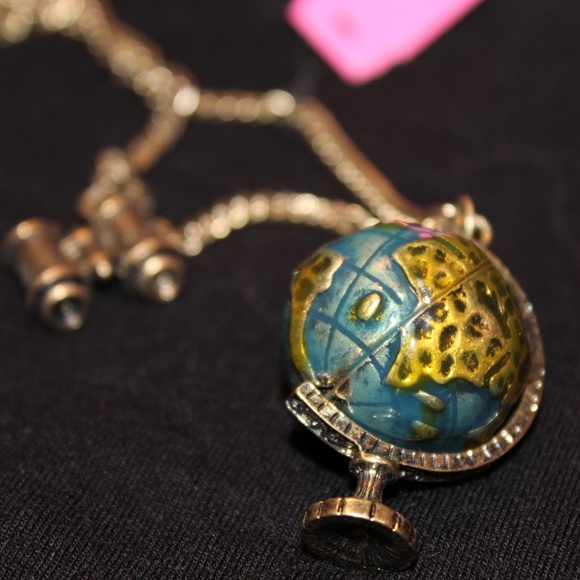 Betsey Johnson Enamel Globe & Telescope Necklace - Picture 5 of 8